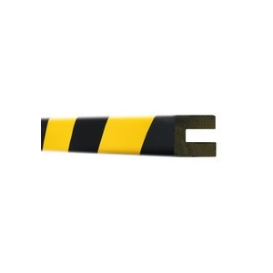 Perfil em \"U\" Amarelo/Preto em poliuretano,dim: 9x25x30mm