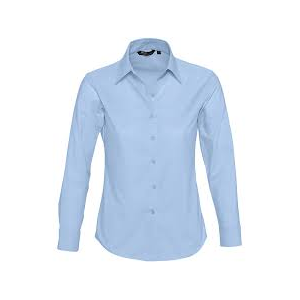 Camisa Oxford para Senhora, m/ comprida, 70% alg./30% poli.