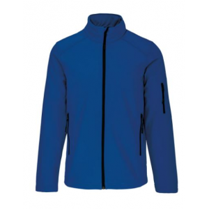 Blusão Softshell, 3 camadas, 95% poliéster / 5% elastano.