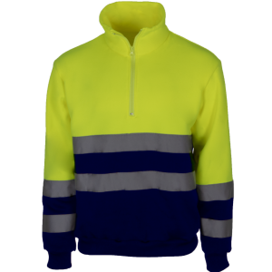 Sweatshirt THUNDER em AV, bicolor, com meio fecho.