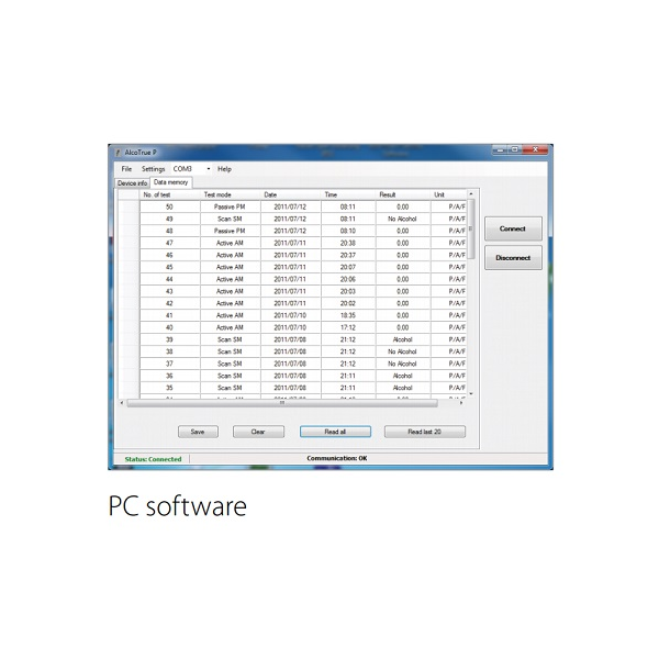 Software para alcoolímetro AlcoTrueP.