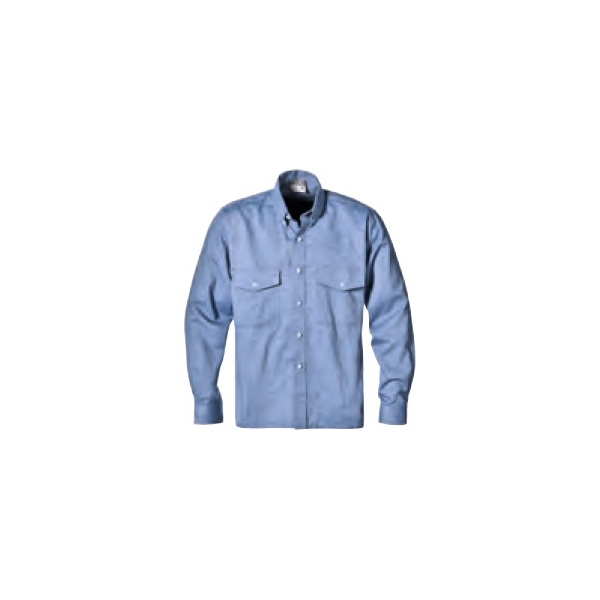 Camisa Oxford 100% algodao cor azul em manga comprida