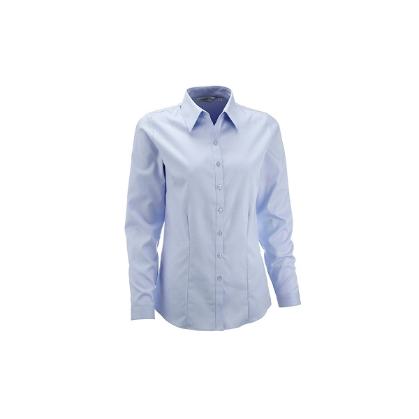 Camisa de senhora de m/comprida, 84% alg/16% pol. 130 g/m².