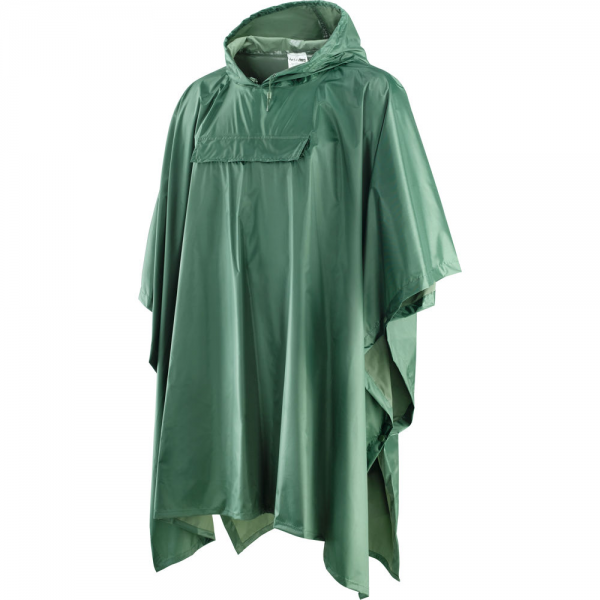 Poncho de poliéster revestido a PVC cor verde, TU