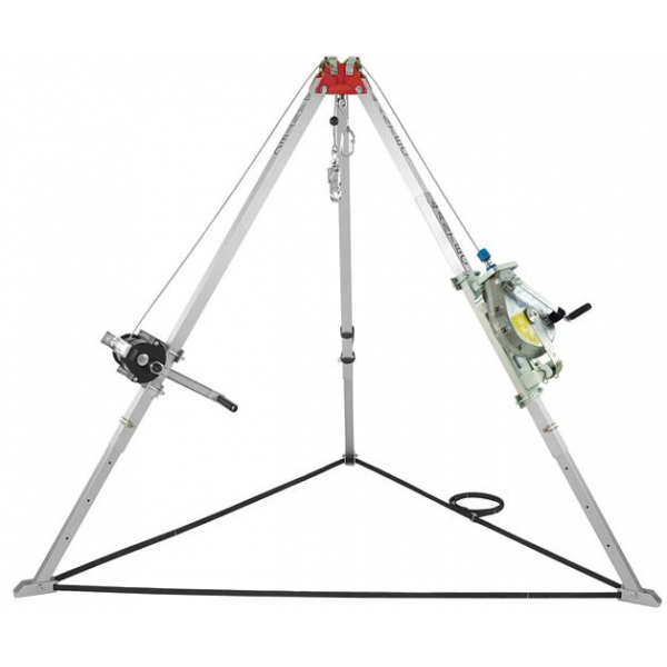 Tripé c/torno e anti-quedas de recuperaçao p/espaços confin.