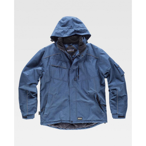 Parka S1150, acolchoada e impermeável, 100% poliéster.