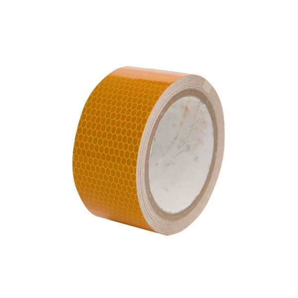 Fita autocolante. Amarelo refletor. Rolo 50mm X 50 mts.