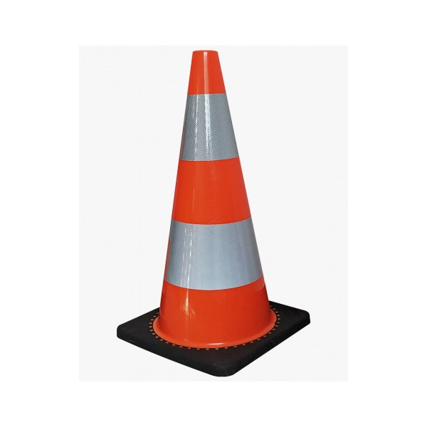 Cone em PVC, base em borracha, 700x360x360mm.