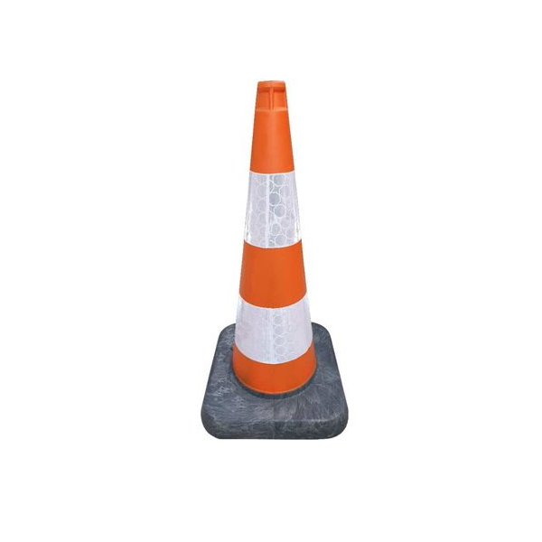 Cone de 75 cm, com 2 faixas refletoras, peso 5,50kg.