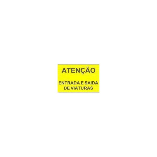 Sinal Rod c/ fundo Amarelo\"Atenção-Entrada Saida Viat\" 60*40