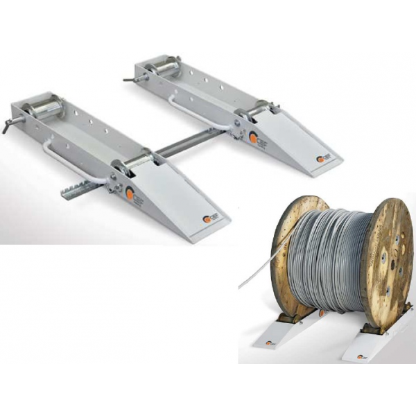 Calços desenroladores de cabos (par) c/barra estabilizadora